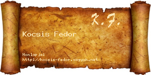 Kocsis Fedor névjegykártya